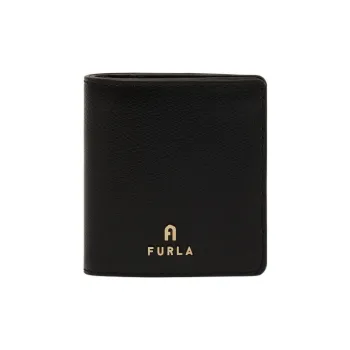 Furla Cow Leather Wallet Small Size Women's Black