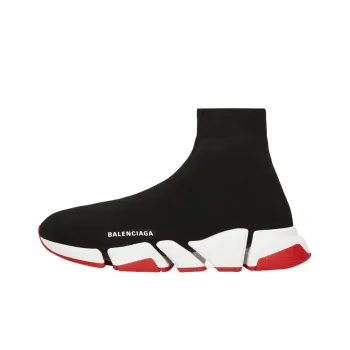 Balenciaga Speed 2.0 Recycled Knit Black White Red Sole