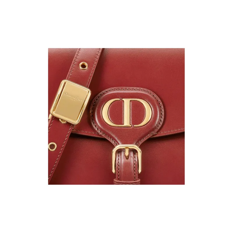 DIOR Bobby Smooth Finish Calfskin One Shoulder Crossbody Clutches Medium Size Women's Brick Red-5
