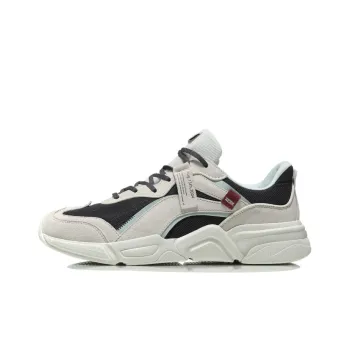 LiNing Candle Dragon Cushioning Slip Resistant Abrasion Resistant Lightweight Low Top Sports Casual Shoes White Black