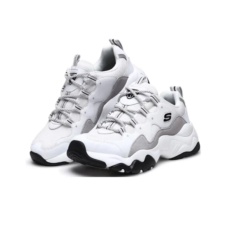 Skechers D Lites 3.0 Low Top Running Shoes White/Gray-2