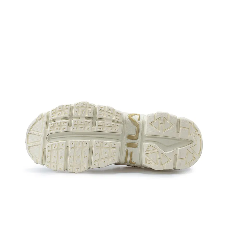 FILA FUSION Fluid Fluid Cushioning Anti Slip And Wear Resistant Low Top Casual Shoes Women's Gray White Yellow-4