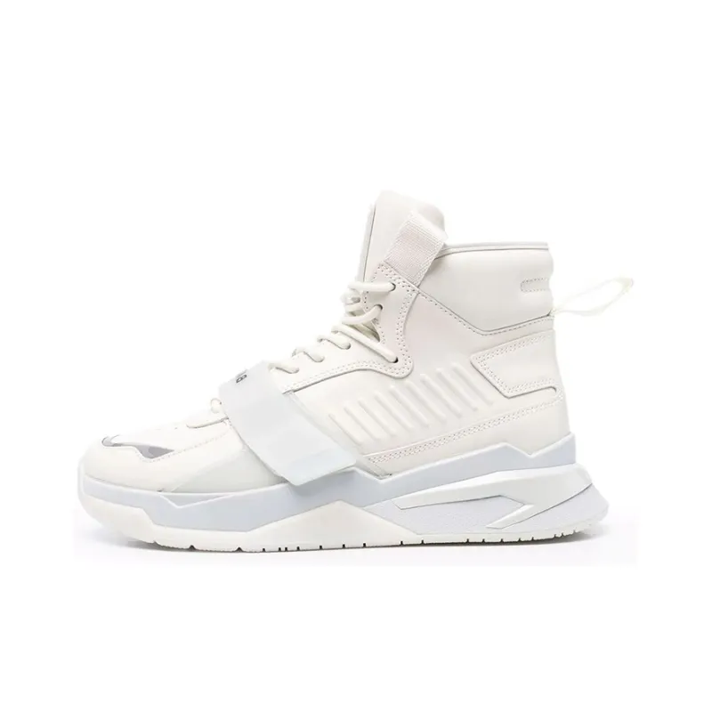 BALMAIN B Ball Cushioning Anti Slip And Wear Resistant High Top Casual Shoes Men's White-0