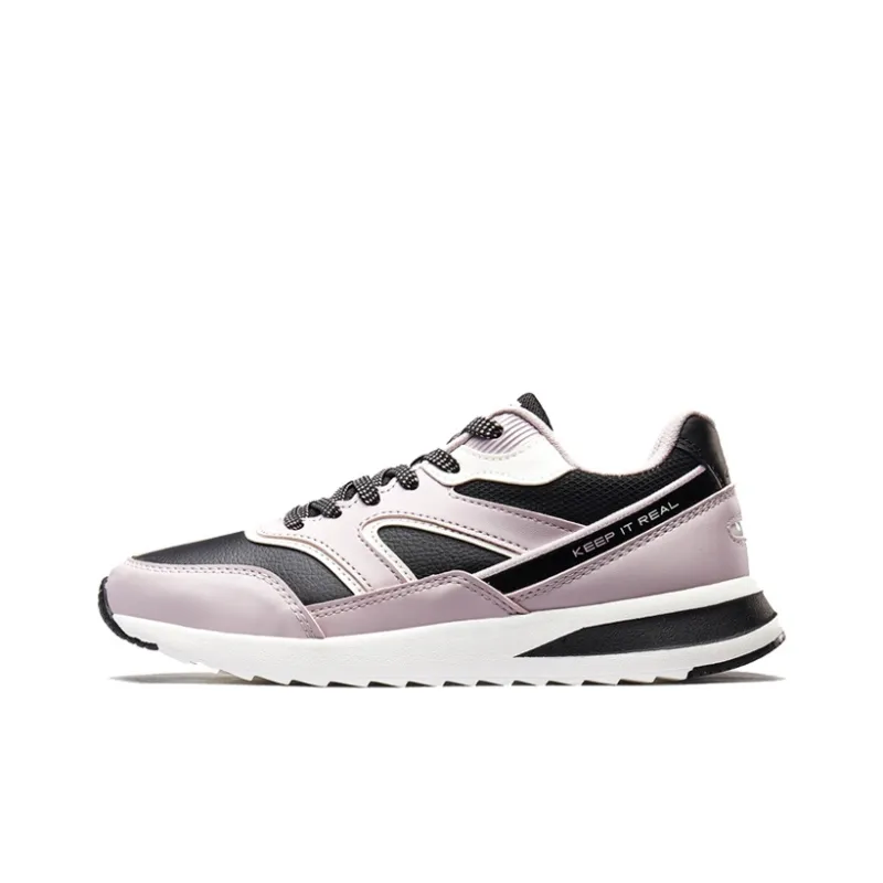 XTEP Durable Breathable Low-Top Sports Casual Shoes Women's Black Pinkish-0