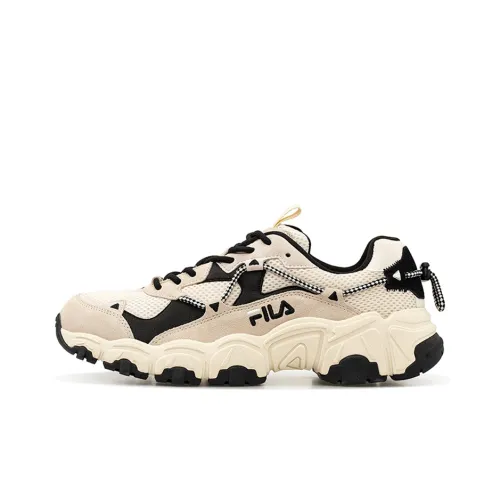FILA FUSION Cat Claw Cushioned Wear Resistant Breathable Low Top Casual Shoes Men's Beige