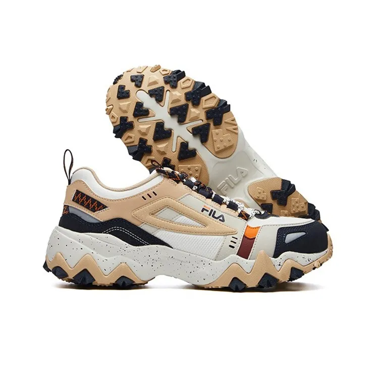 FILA FUSION Casual Shoes Men Low Top Beige Yellow/Micro White-5