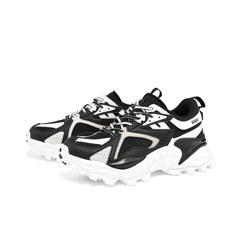 Kappa Cushioned Slip-Resistant Low-Top Casual Shoes Unisex Black White-2