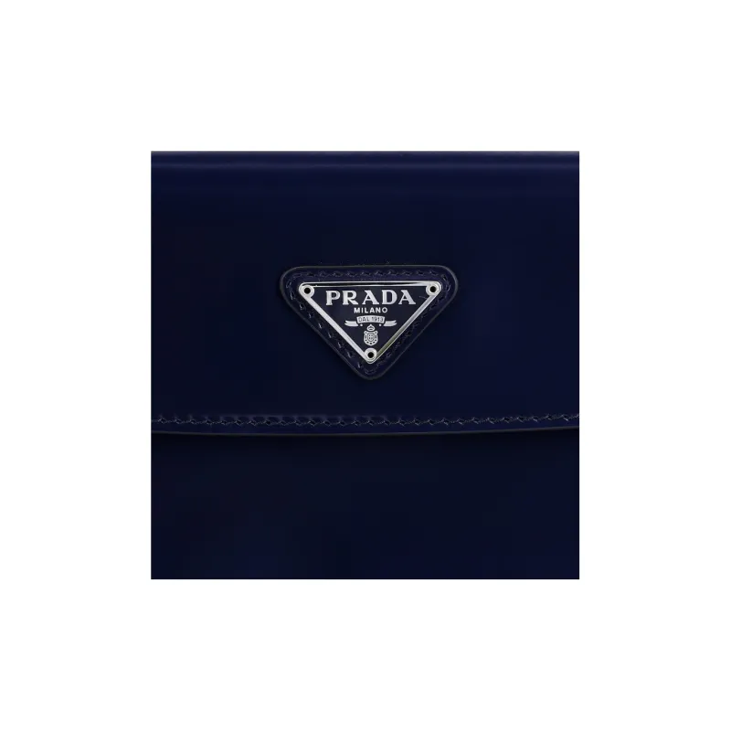 PRADA Cleo Leather Portable Crossbody Bag Shoulder Bag Women's Marine Blue-6