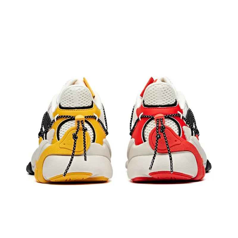 Anta Cushioning Anti Slip And Wear Resistant Balance Low Top Casual Shoes Men's White Yellow-3