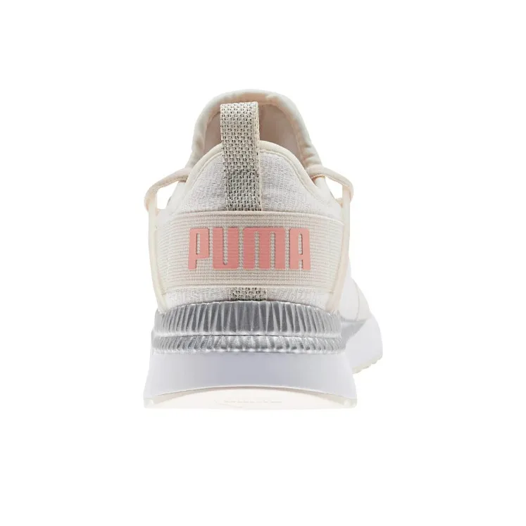 PUMA Pacer Next Cage Glitter Cushioned Slip-Resistant Breathable Low-Top Casual Shoes Women's Ecru-4