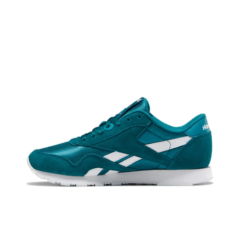 Reebok Classic Nylon Casual Shoes Women's Low-Top Blue/Green-0