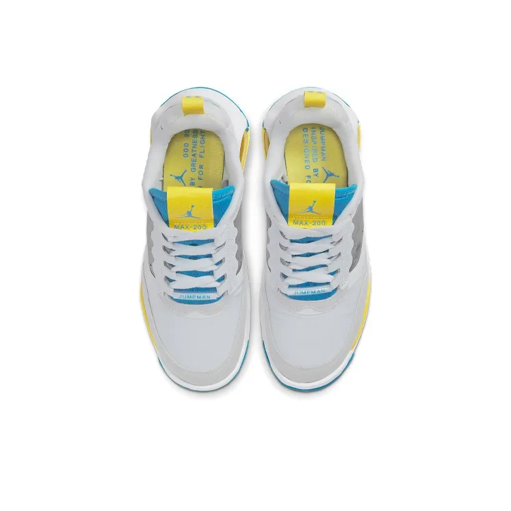 Jordan Maxin 200 Cushioning Anti-Slip And Wear-Resistant Coverage Support Low-Top Casual Shoes GS Gray Blue Yellow-3