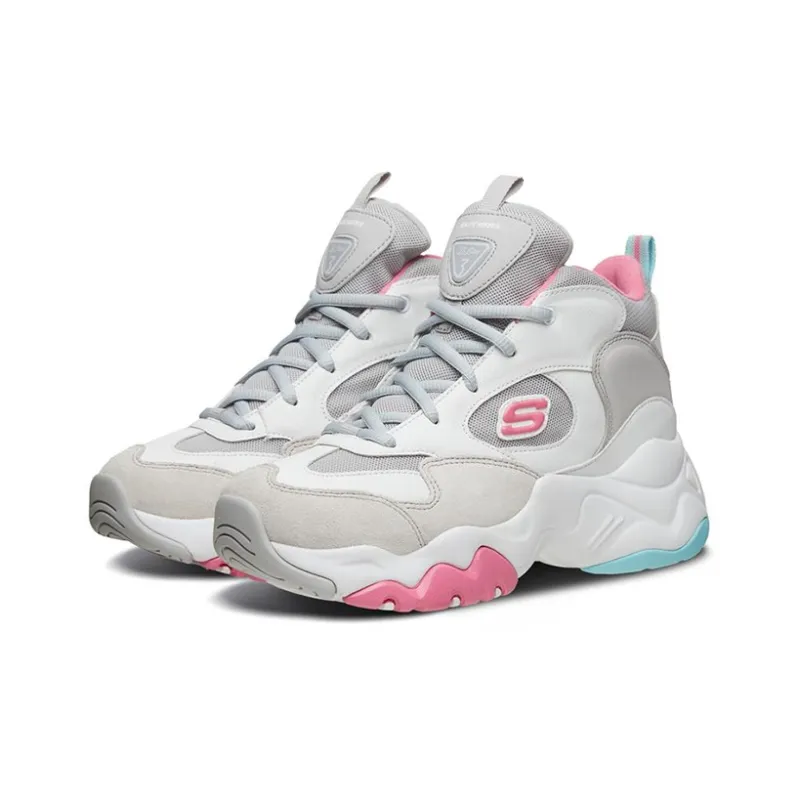 Skechers D'LITES 3.0 Wear Resistant Mid Top Casual Shoes Women's Gray Blue Pink-2
