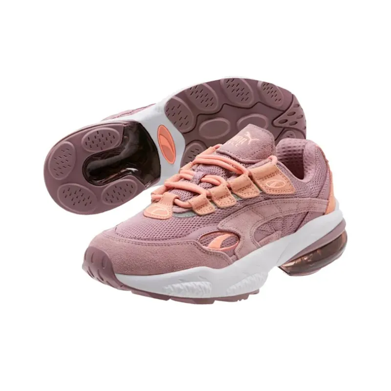 PUMA Unisex Faux Fur Street Style Plain Logo Low Top Sneakers Pink Women's-4