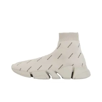 Balenciaga Speed Trainer 2.0 All Over Logo Beige
