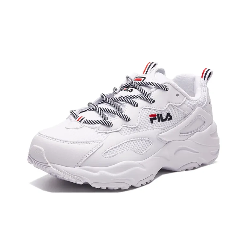 FILA Tracer Cushioning Breathable Low Top Casual Shoes Women's White-1