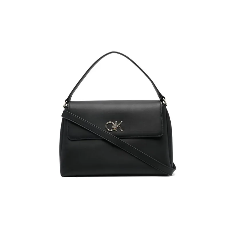 CALVIN KLEIN Polyurethane Tote Bag Shopping Bag Shoulder Bag Handbag Women's Black-0