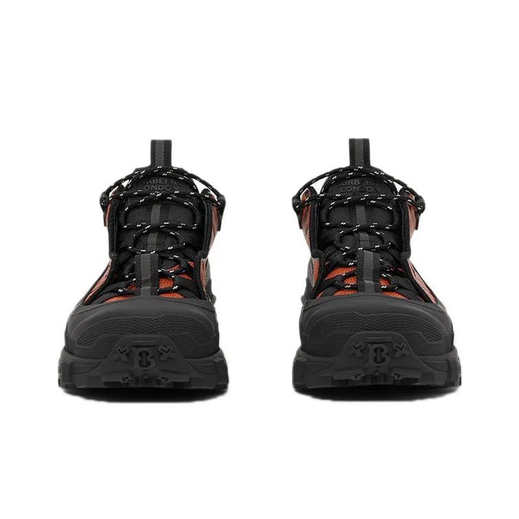 Burberry Arthur Wear-Resistant Low-Top Casual Shoes Men's Black Orange-2
