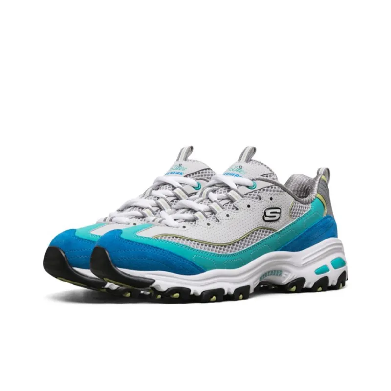 Skechers D'LITES 1.0 Cushioning Abrasion Resistant Breathable Low Top Casual Shoes Women's Turquoise-2