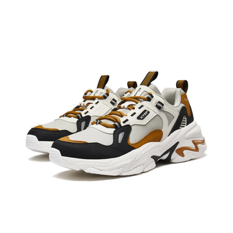 XTEP Xtep Lifestyle Slip-Resistant Breathable Low-Top Casual Shoes Men's White Brown-2