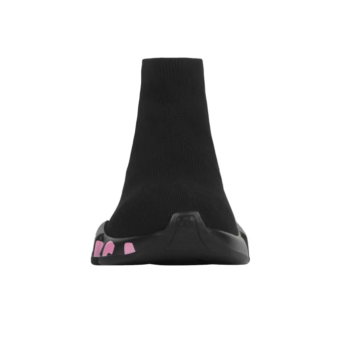 Balenciaga Speed Graffiti Black Black Pink Women's-3