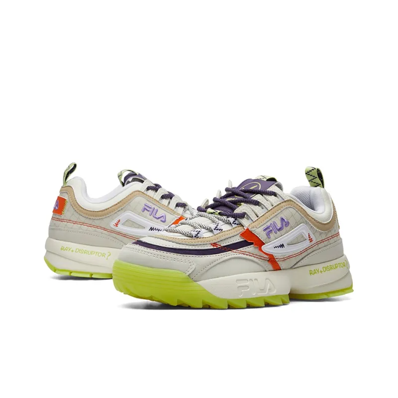 FILA FUSION Ray 1 Cushioning Anti Slip And Wear Resistant Coverage Support Low Top Casual Shoes Women's Multicolor-3