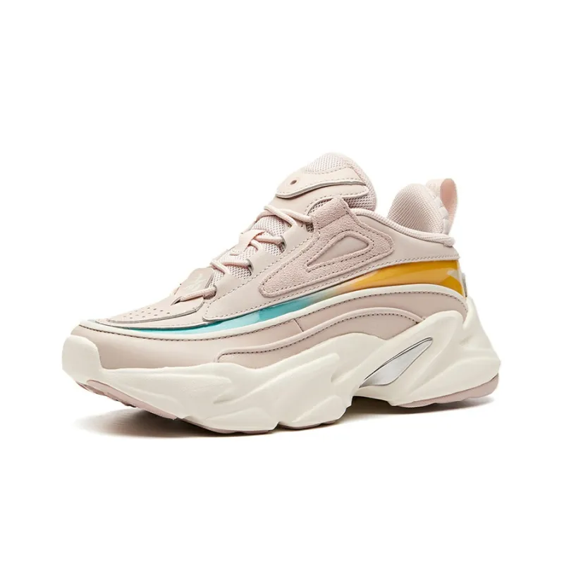 Anta Life Collection Cushioning Anti-Slip And Wear-Resistant Low-Top Sports Casual Shoes Women's Pink Yellow Blue-1
