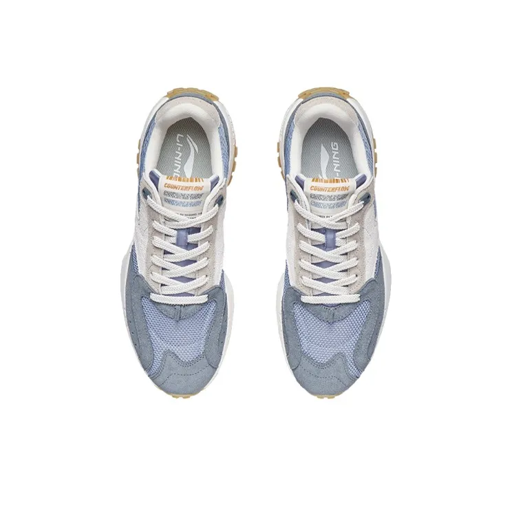 LiNing CF Tencel Damask Low-Top Sports Casual Shoes Men's Gray Blue-3