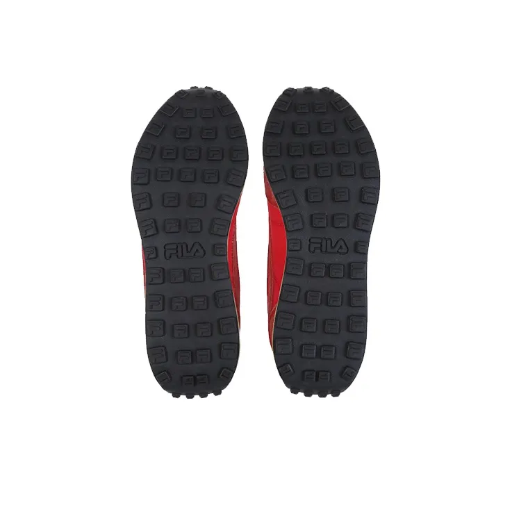 FILA Pontino Washing Pontino Washing Cushioned Slip Resistant Breathable Low Top Casual Shoes Unisex Red Korean Style-4