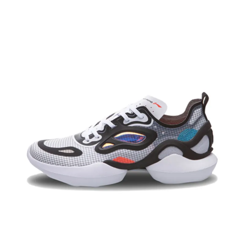 LiNing Comet Cushioned Slip Resistant Low Top Sports Casual Shoes Men's Black White-0