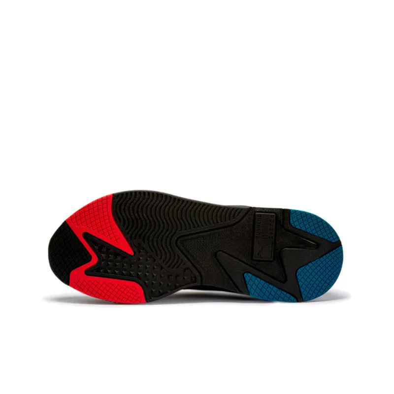 PUMA Rs-x3 Puzzle Cushioned Slip-Resistant Breathable Low-Top Casual Shoes Unisex Black White Green-4