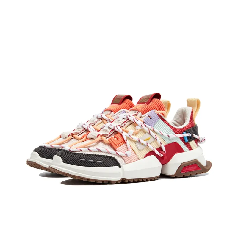 LINING Pan Gu Casual Shoes Unisex Low Top White/Red/Yellow/Black-2