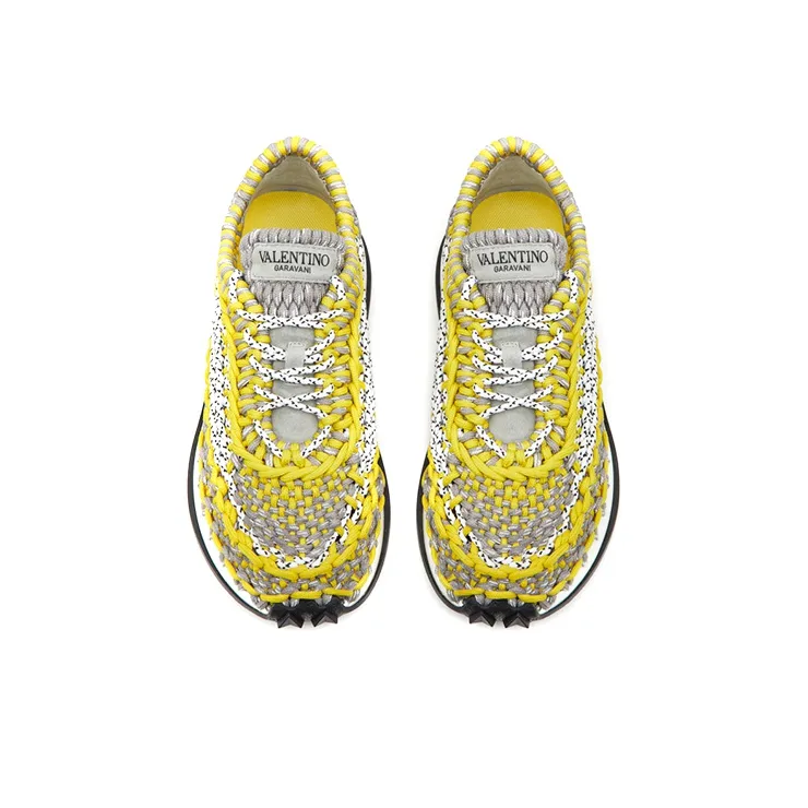 Valentino Crochet Sneakers 'Yellow'-3