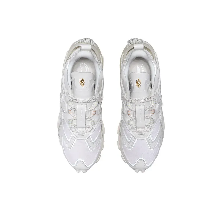 LiNing CF Tracing Cushioning Wear Resistant Low Top Casual Shoes Men's White-3