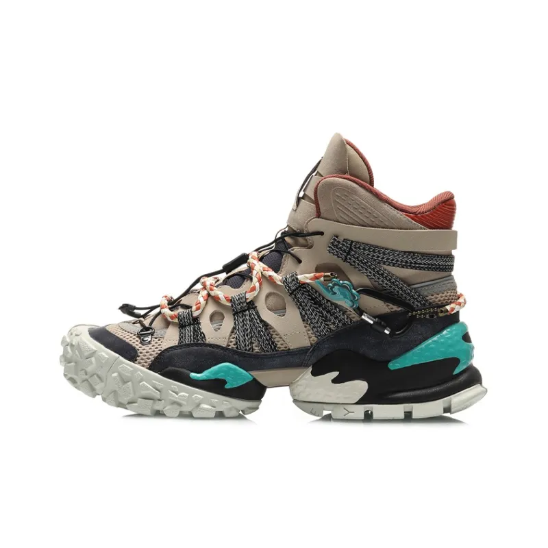 LiNing CF Cushioning, Slip Resistant, Abrasion Resistant, Coverage, Support High Top Casual Shoes Men's Gray Black-0