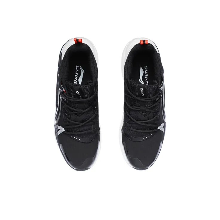 LINING Spark Casual Shoes Unisex Mid Top Black/Silver-3