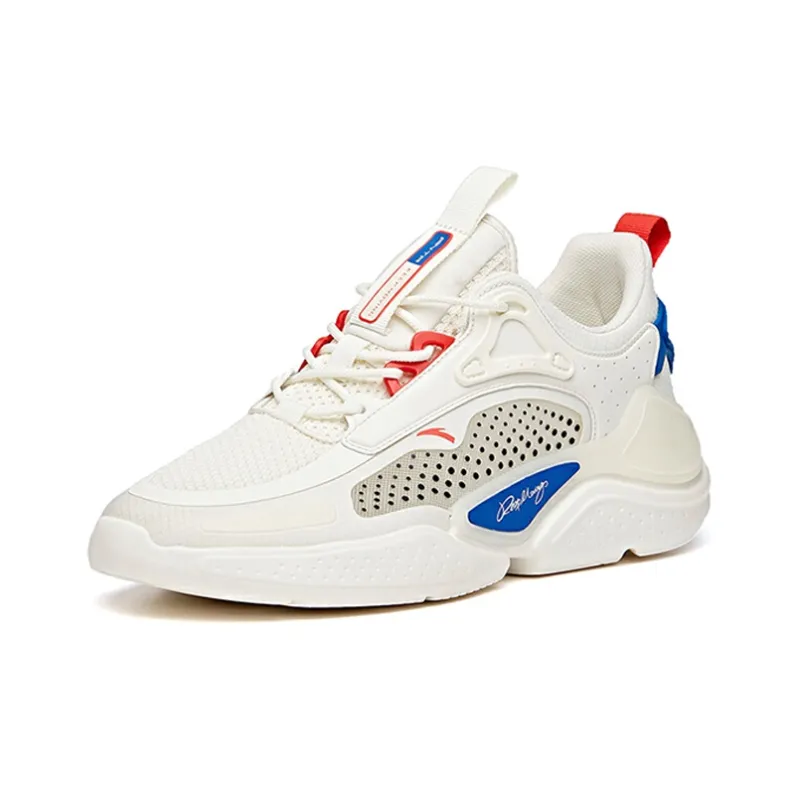 Anta Life Collection Cushioning Anti Slip And Wear Resistant Low Top Casual Shoes Men's Red White-2