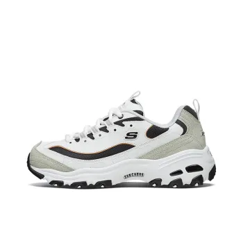 Skechers D'Lites 1.0 Casual Shoes Women's Low Top Light Gray/White/Black