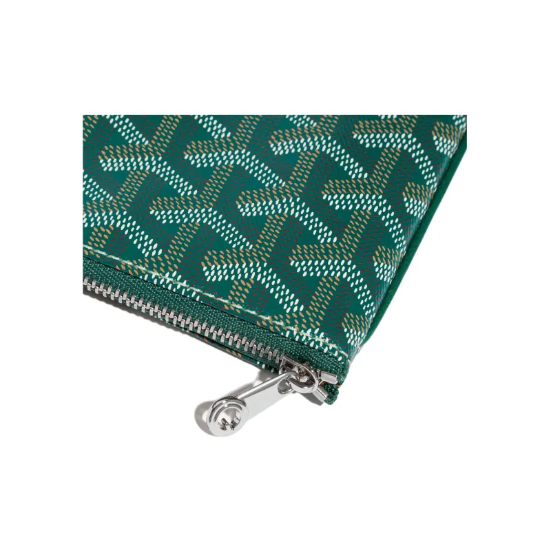 GOYARD SENAT Canvas With Leather Toiletry Bags Storage Bags Clutches Small Size Unisex Green-3
