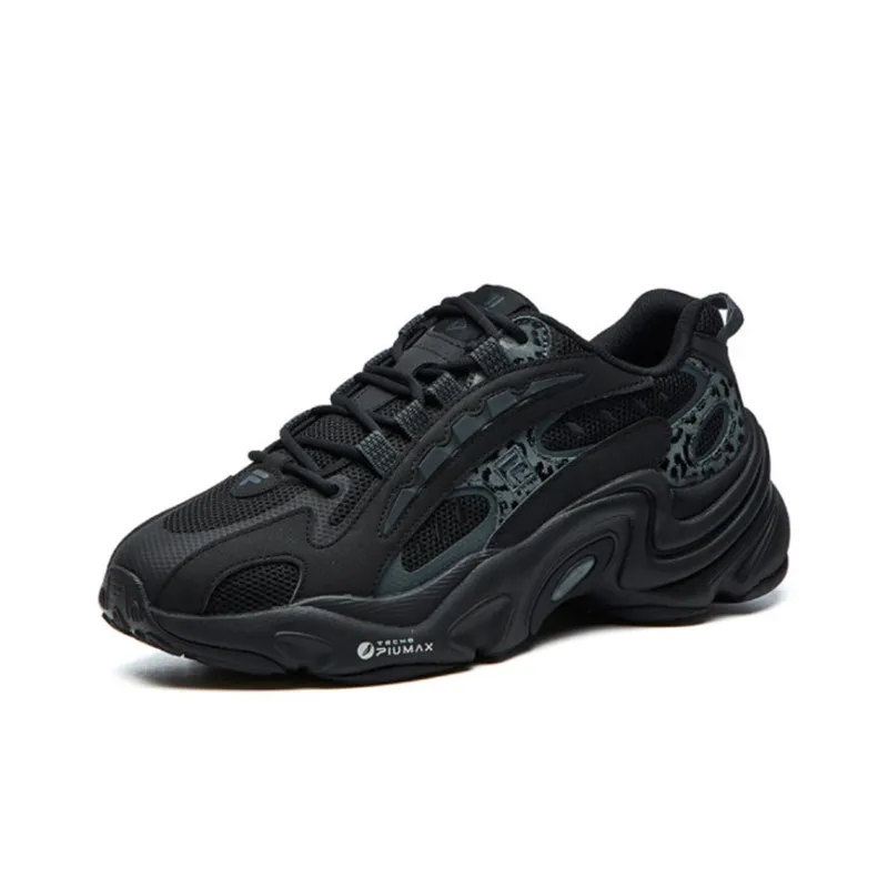 FILA Low Top Running Shoes Leopard Print For Black/Green Women's-1