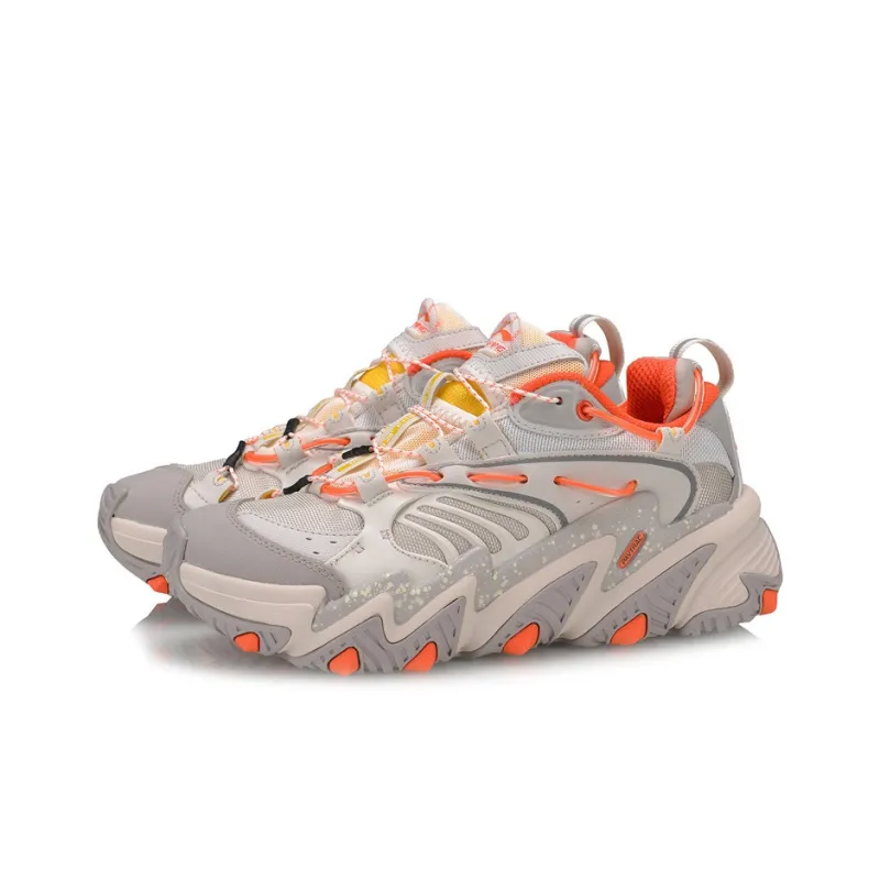 LiNing X Claw Cat Paw Cushioned Slip Resistant Low Top Sports Casual Shoes Women's Gray Orange-2