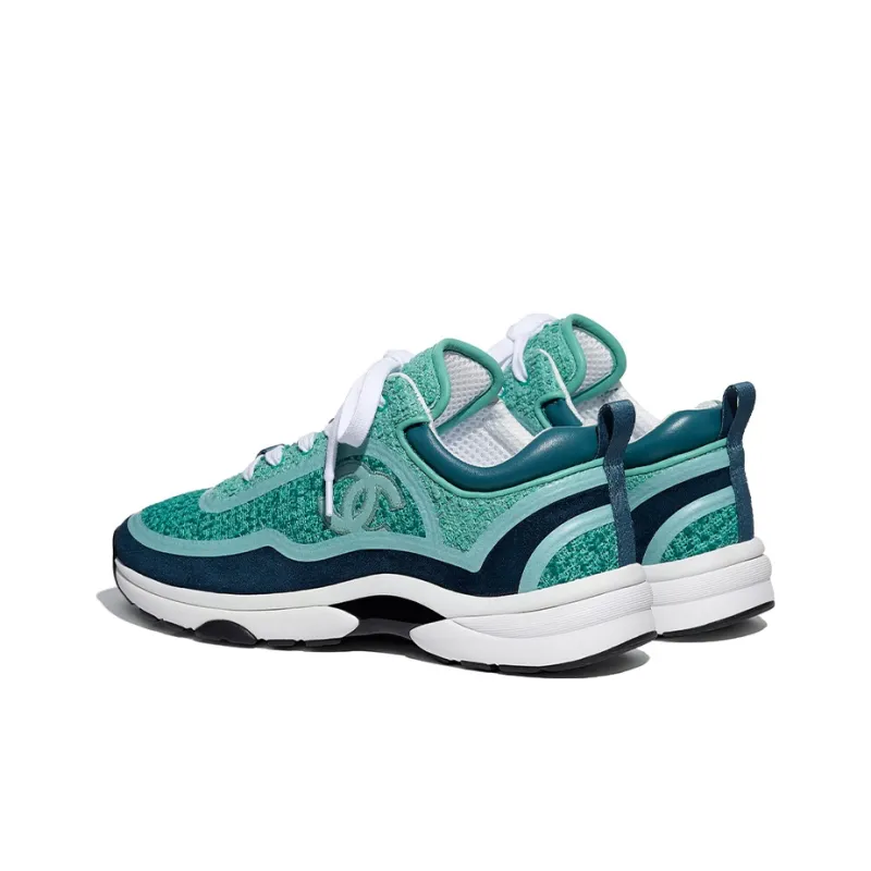 CHANEL Shock Absorbers Slip Resistant, Abrasion Resistant, Breathable Low Top Casual Shoes Women's Green Blue-3