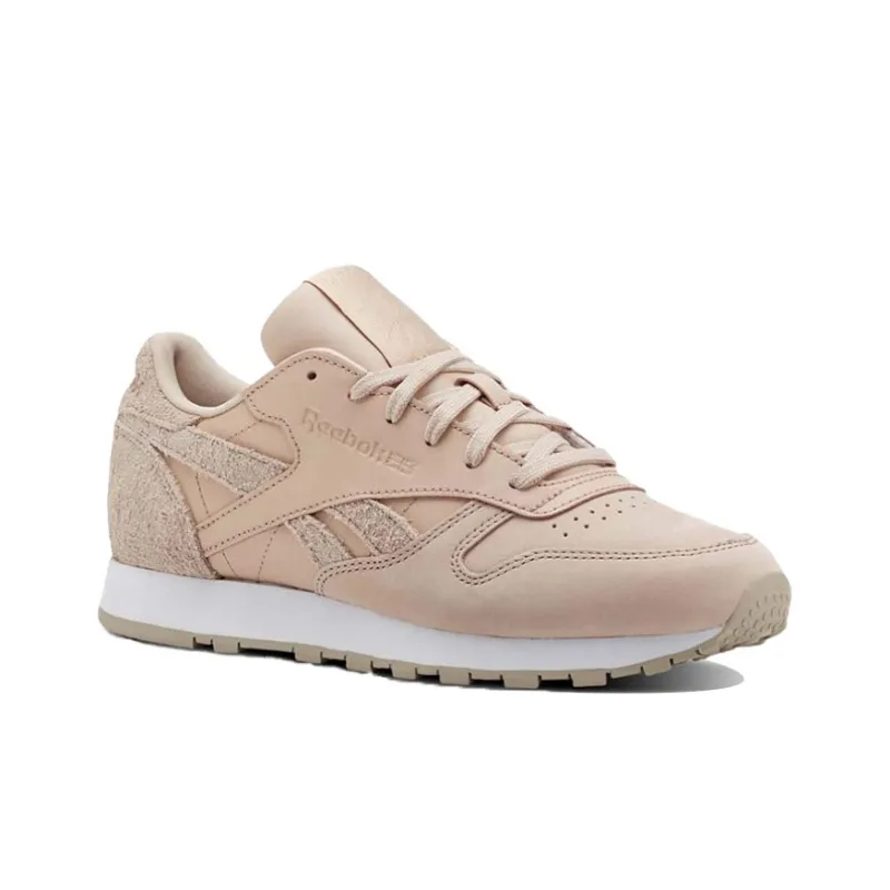 Reebok Classic Leather Casual Shoes Women's Low-Top Nude Pink-3