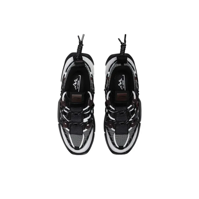 LiNing Cherry Blossom Durable Breathable Low Top Casual Shoes Unisex Black Gray-3