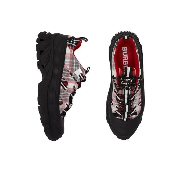 Burberry Cushioned Wear-Resistant Height Increasing Low-Top Casual Shoes Men's Red Black White-3