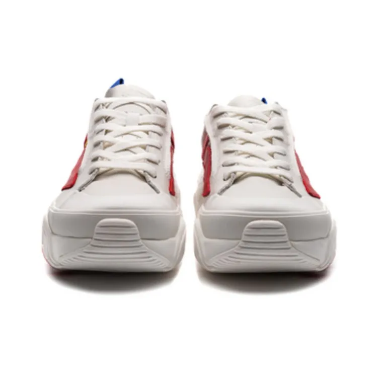 LiNing Wave Cushioned Slip Resistant Low Top Casual Shoes Men's Mist White Red-3
