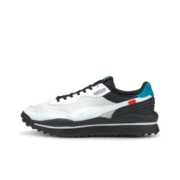 PUMA Style Rider Cyborg Low Top Running Shoes White/Black/Blue Women's