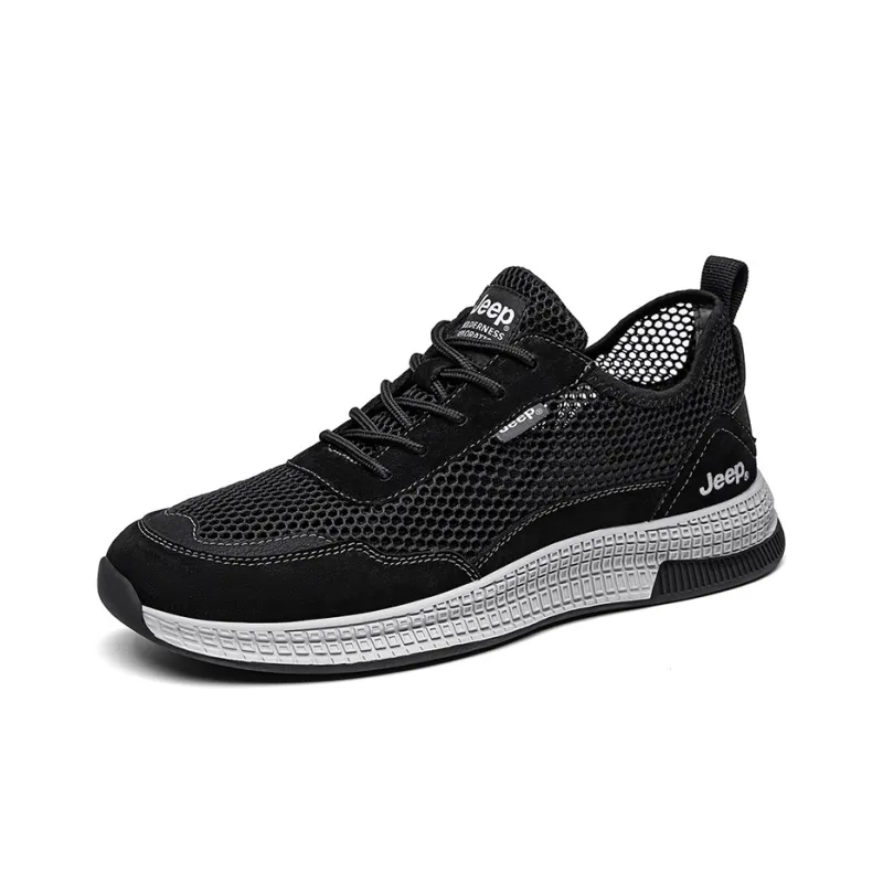 Jeep Durable Cushioning Low Top Casual Shoes Men's Black-1