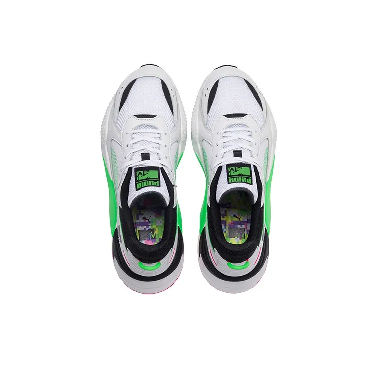 Ks x PUMA RS X Cushioning Anti Slip Wear Resistant Breathability Low Top Casual Shoes Unisex White Green Black-3