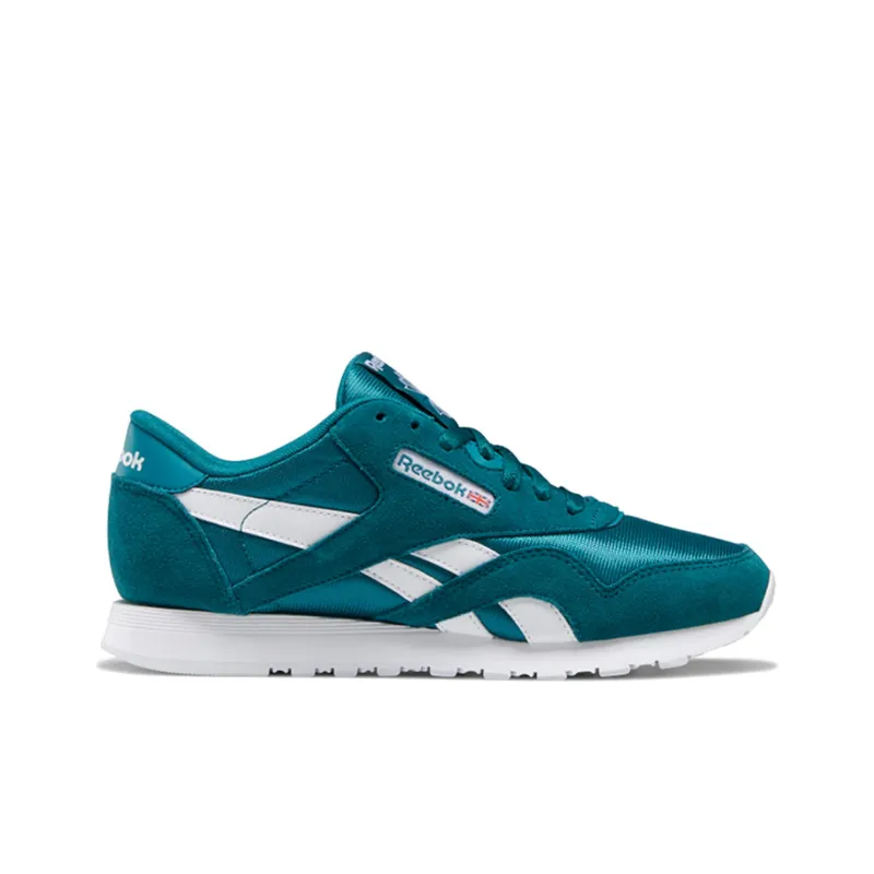 Reebok Classic Nylon Casual Shoes Women's Low-Top Blue/Green-1